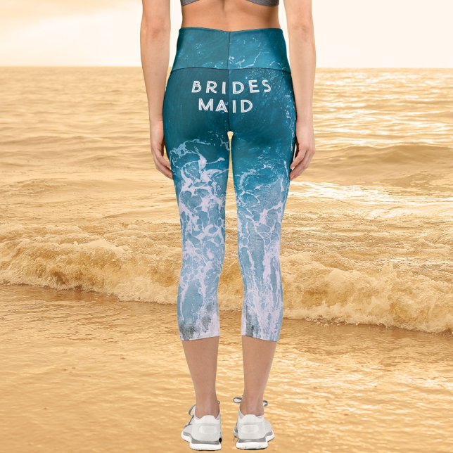 Beachy Bridesmaid capri leggings - back print (Creator Uploaded)