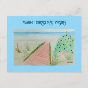 Beachy Christmas  Holiday Postcard