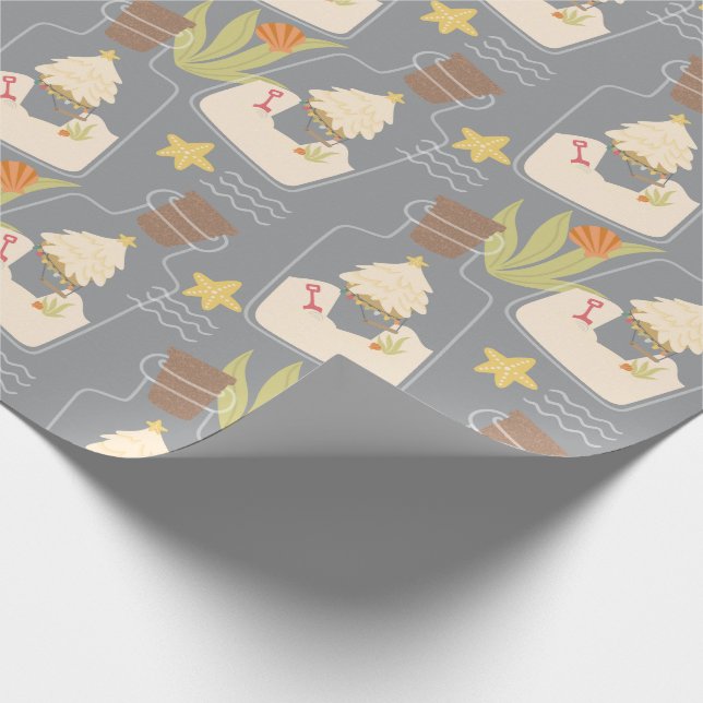 Beachy Christmas Sand Pail  Wrapping Paper (Corner)