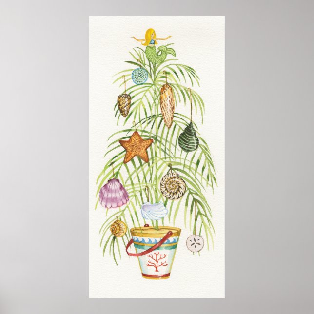 Beachy Christmas Tree Poster (Front)