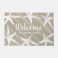 Beachy Coastal White Starfish & Sand