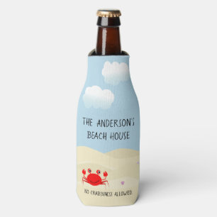 Beachy Crab Personalised Bottle Cooler