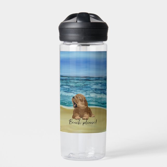 Beachy Cute Puppy Water Bottle (Front)
