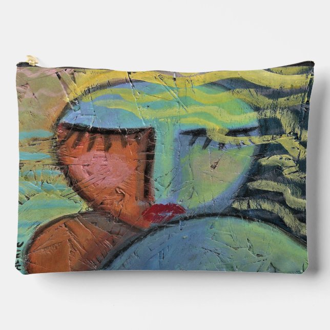 Beachy Hair Abstract Art Accessory Pouch (Front)