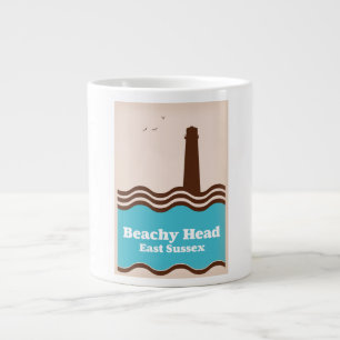 Beachy head East Sussex travel poster Large Coffee Mug