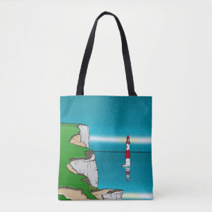 Beachy Head lighthouse and Cliff Top Tote Bag