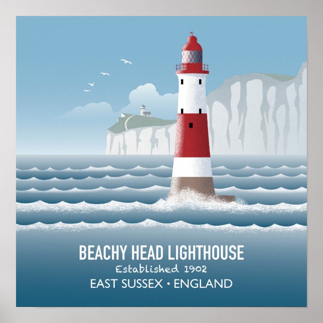 Beachy Head Lighthouse Poster (Front)