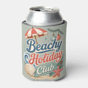 Beachy Holiday Club Retro Coastal Christmas Can Cooler