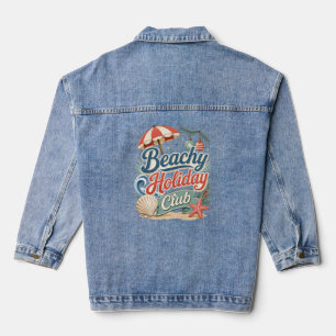 Beachy Holiday Club Retro Coastal Christmas Denim Jacket