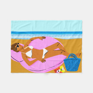 Beachy Keen - Pink Fleece Blanket