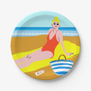 Beachy Keen - Yellow Paper Plate