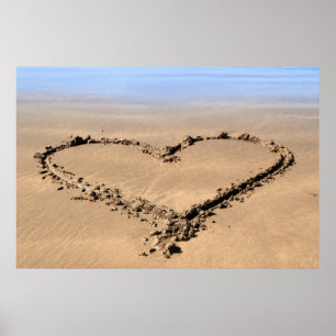 beachy love heart poster