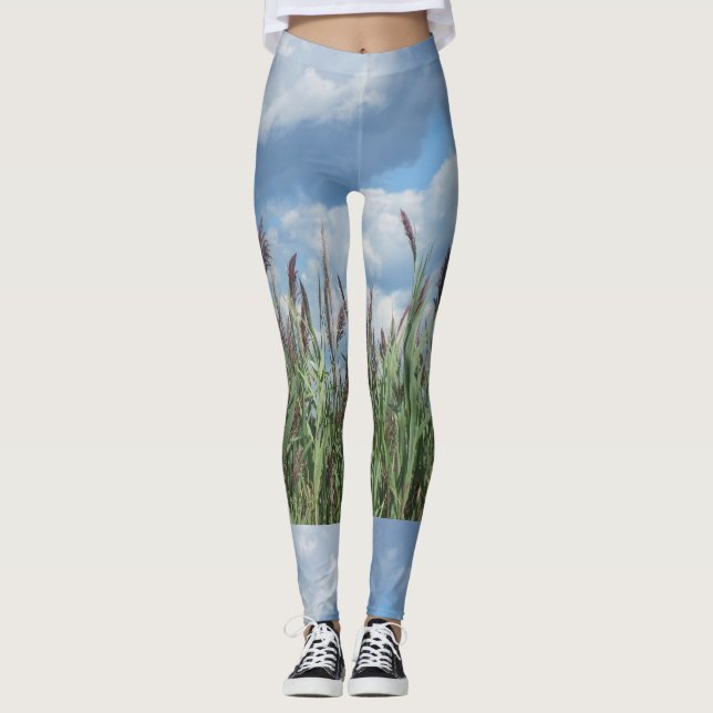 Beachy Marsh Grass Leggings (Front)