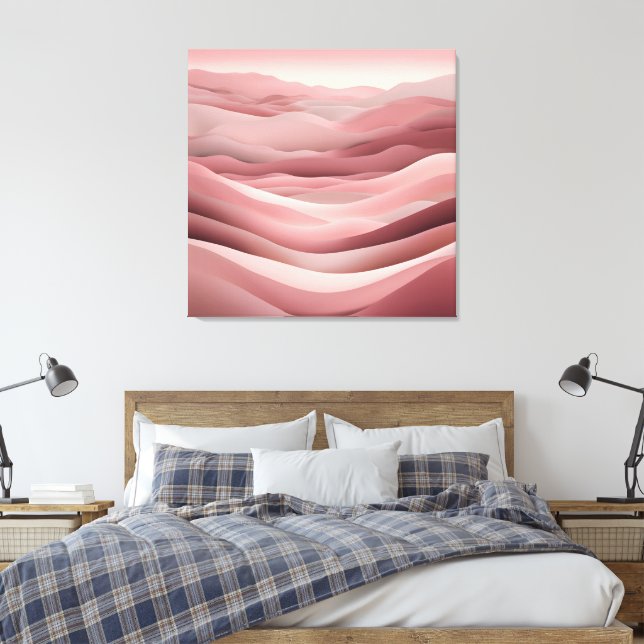 Beachy Pink AI art  Canvas Print (Insitu(Bedroom))