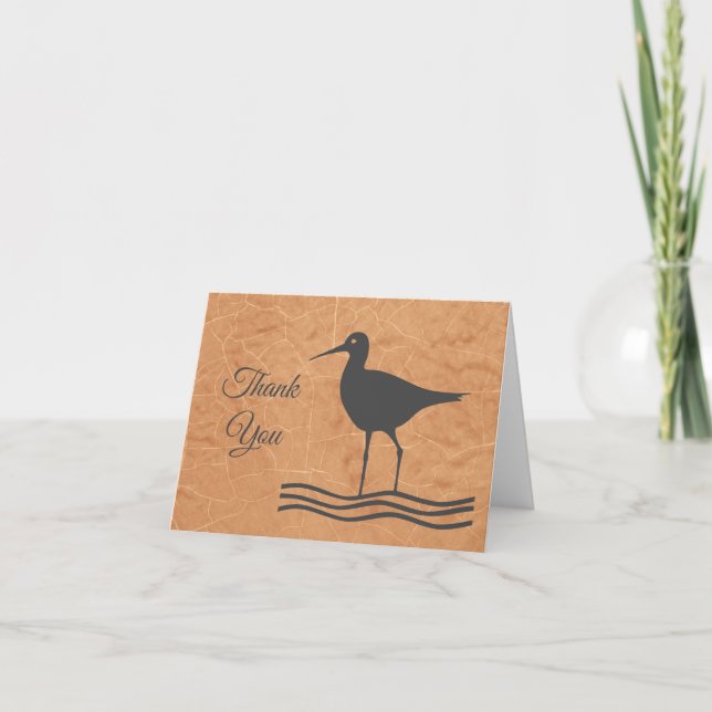 Beachy Shorebird  Thank You Card (Front)