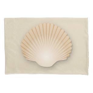 Beachy Tan Scalloped Seashell Pillowcase