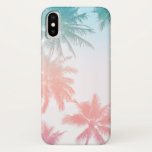 Beachy Vintage Sunset Palm Trees Case-Mate iPhone Case<br><div class="desc">A vintage style beach iPhone X case with tropical palm trees at sunset.</div>