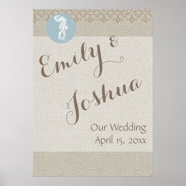 Beachy Wedding Custom Template - poster (Front)
