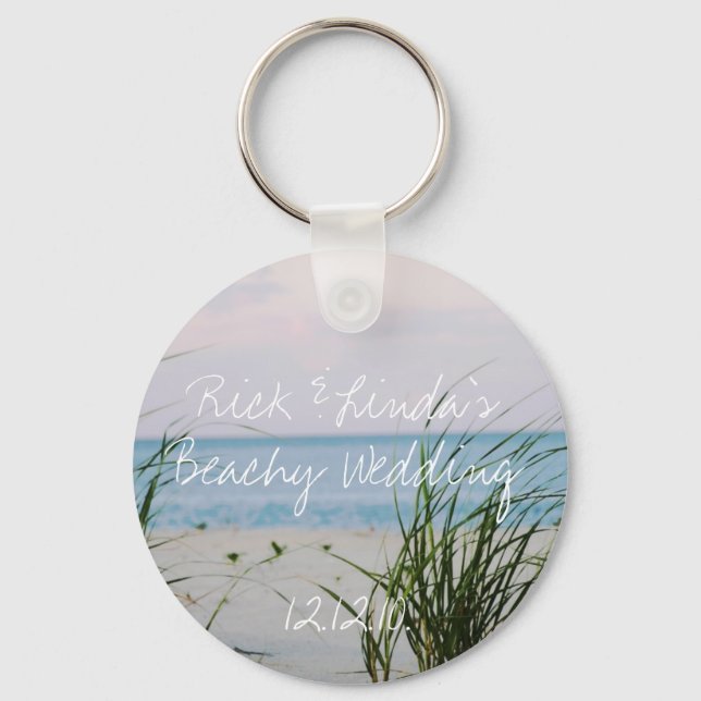 Beachy Wedding Key Ring (Front)