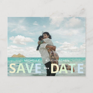 Beachy Wedding Save the Date Photo QR Code Postcard