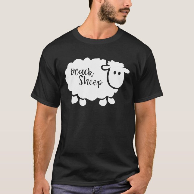 Beack Sheep  Cute Sheep T-Shirt (Front)