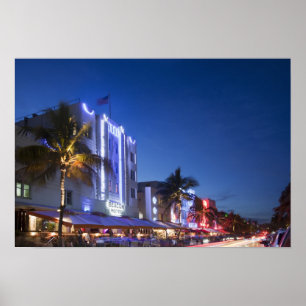 Beacon Hotel, Ocean Drive, South Miami Beach, Flor Poster