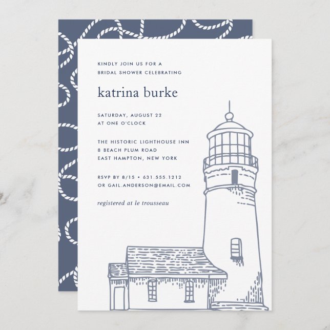 Beacon | Nautical Bridal Shower Invitation (Front/Back)