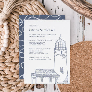 Beacon   Nautical Ceremony Rehearsal Dinner Invite
