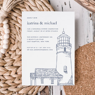 Beacon   Nautical Rehearsal Dinner Invitation