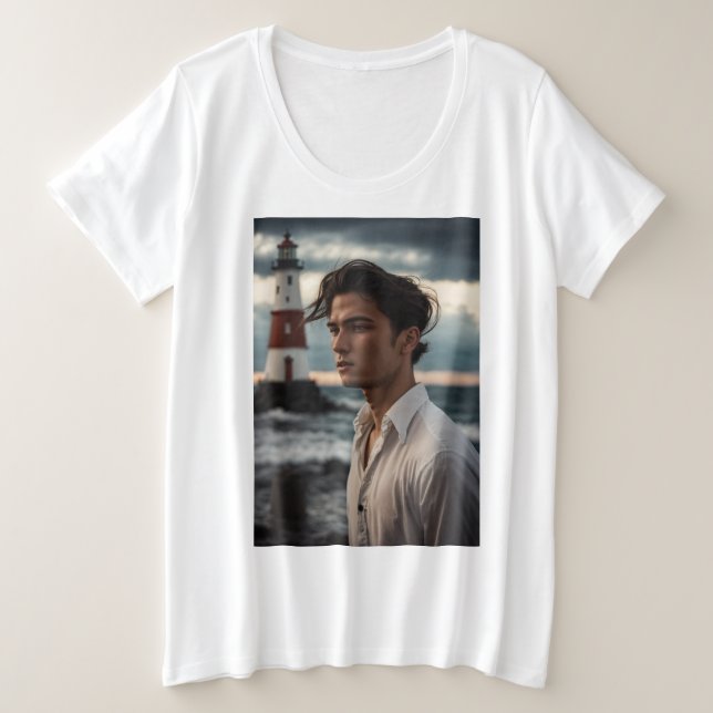 Beacon of Hope Lighthouse T-Shirt Plus Size T-Shirt (Design Front)