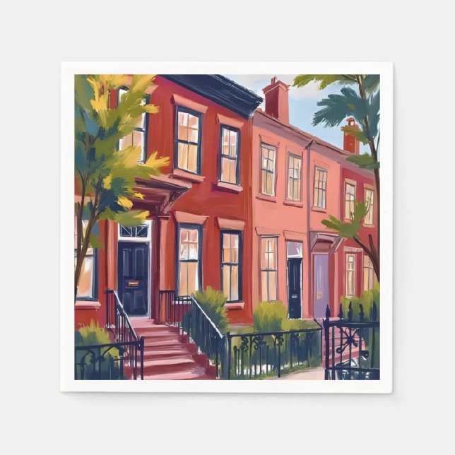 Beacon Street Boston Massachusetts Napkin (Front)
