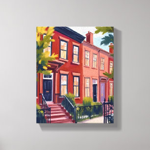 Beacon Street Boston Massachusetts Painting Canvas Print