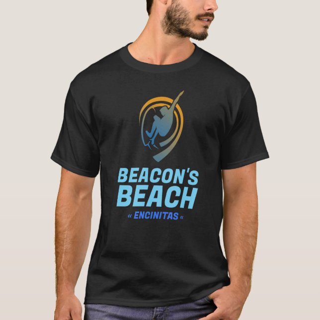 Beacon's Beach Encinitas California Retro Surfer T-Shirt (Front)