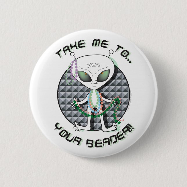 Bead Alien 6 Cm Round Badge (Front)