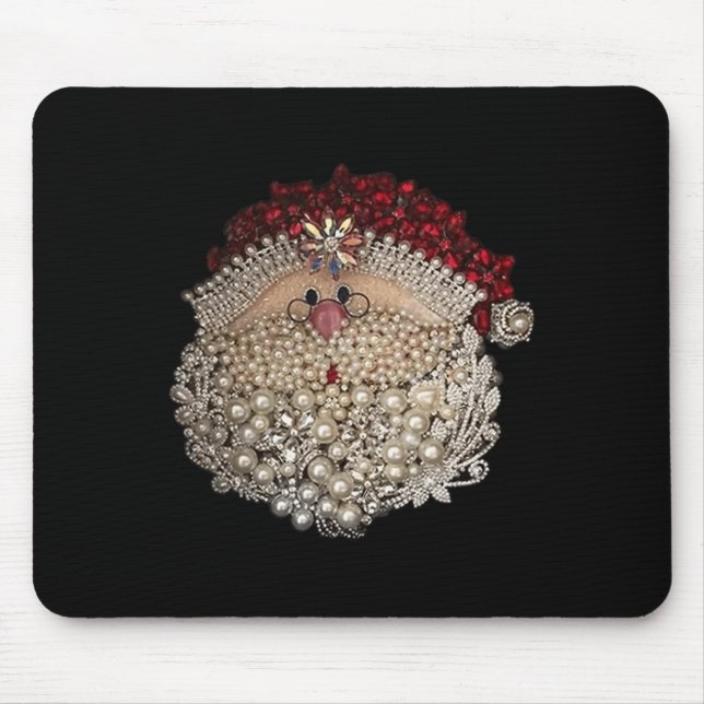 Bead Christmas Santa Star-gemstone-white-xmas  Mouse Pad (Front)