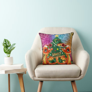 Bead Dragon Christmas  Cushion