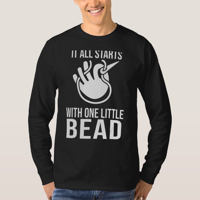 Bead Noun Definition Beadwork Beading Hand Stitchi T-Shirt (Front)