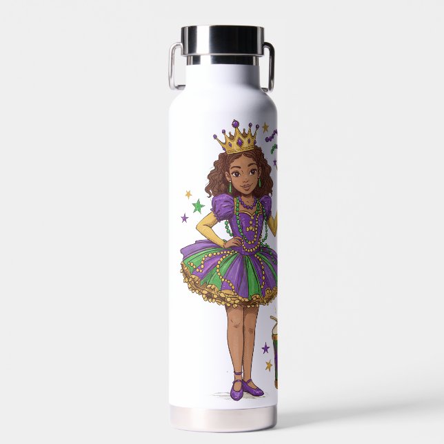 Bead Princess - Mardi Gras Water Bottle (Front)