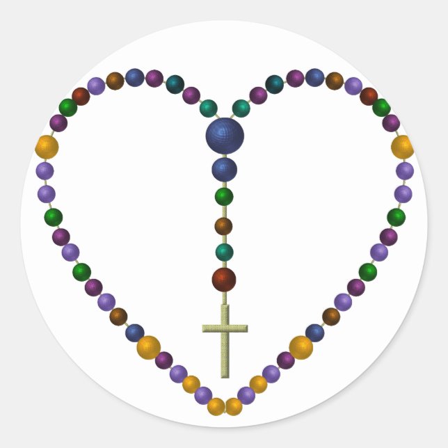 Bead Rosary #1 Classic Round Sticker (Front)