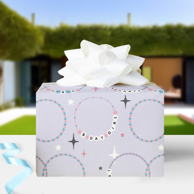 Beaded Birthday Bracelets Purple Wrapping Paper (Creator Uploaded)