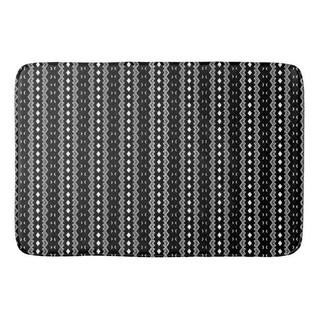 Beaded Black & White Bath Mat (Front)