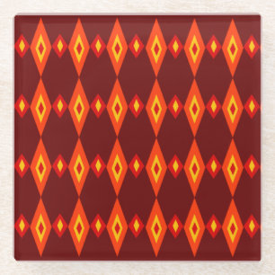 Beaded Diamonds Glass Coaster