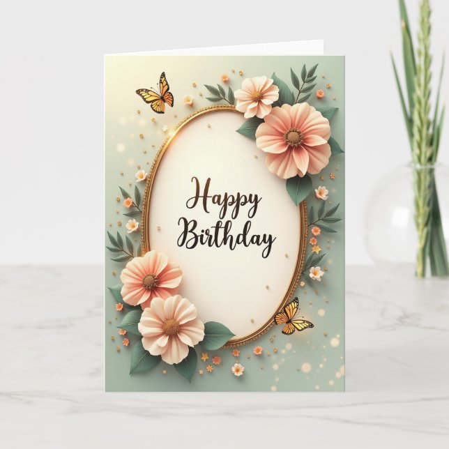 Beaded Frame Birthday Card (Front)