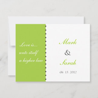Beaded Green Border RSVP Card
