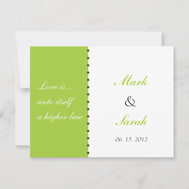 Beaded Green Border RSVP Card (Front)