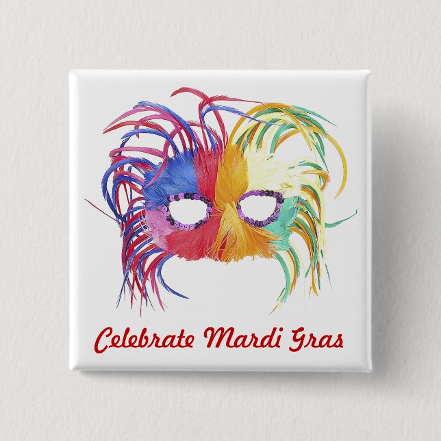 Beaded Mask - 15 Cm Square Badge (Front)