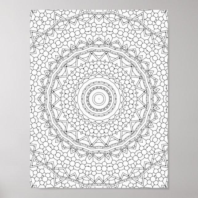 Beaded Star Geometry Coloring Page Pattern Design Poster (Front)