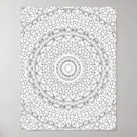 Beaded Star Geometry Colouring Page Pattern Design