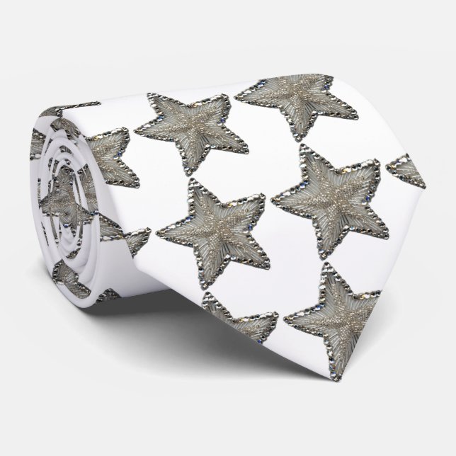 BEADED STAR SEQUENCE NECKTIE (Rolled)