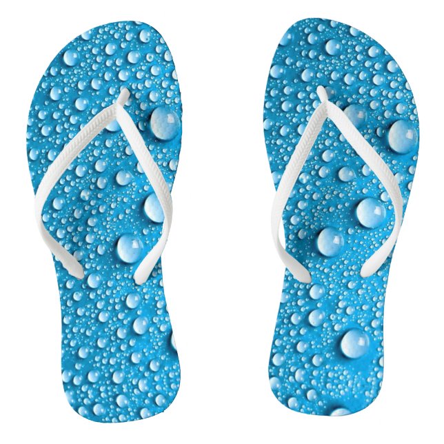 Beaded Water Droplets on Ocean Blue Jandals (Footbed)
